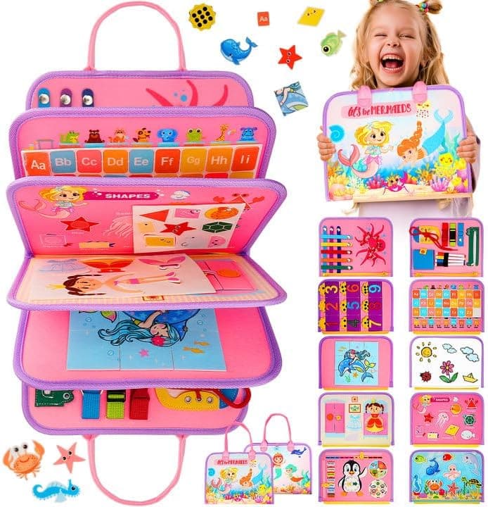 Montessori Sensory Busy Board for Toddlers - Birthday Gift