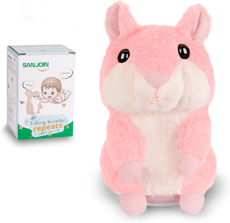 Interactive Talking Hamster Plush Toy for Toddlers (Pink)