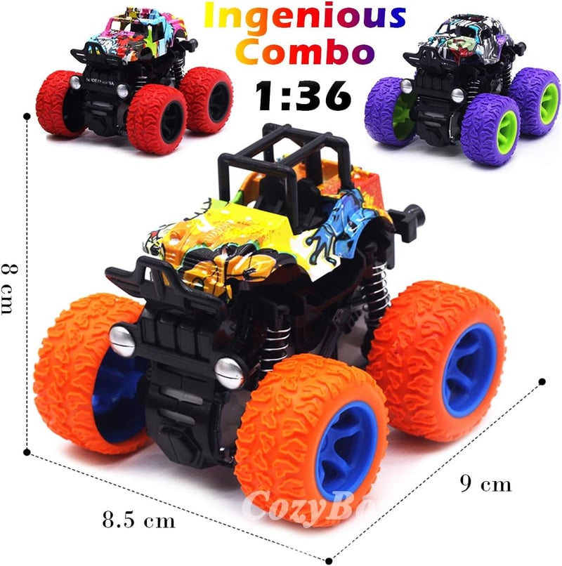 Friction-Powered Mini Monster Trucks Playset for Toddlers