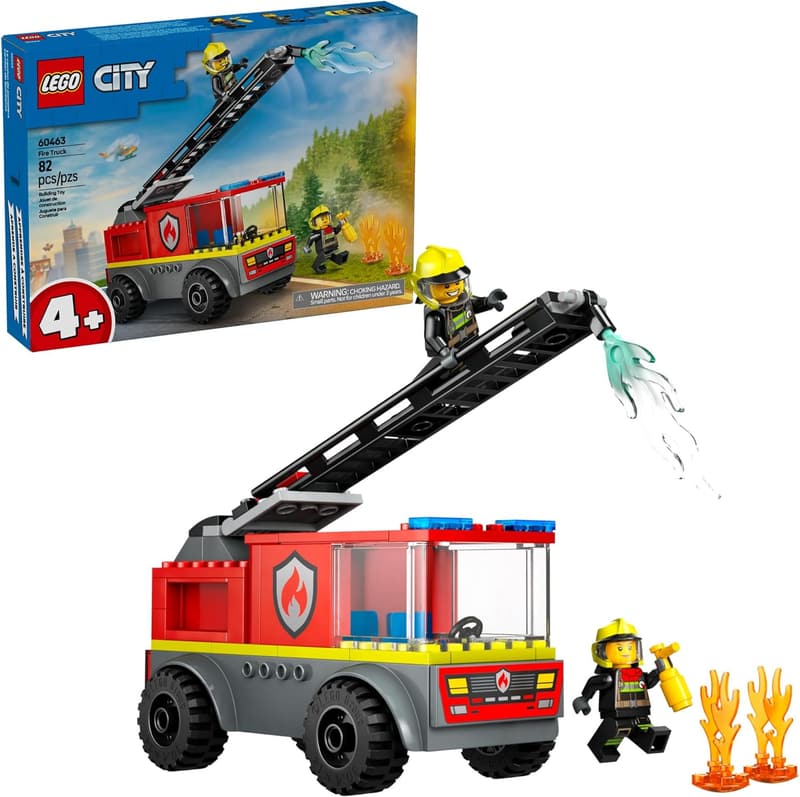 LEGO City Fire Ladder Truck Toy with 2 Minifigures, Ages 4+