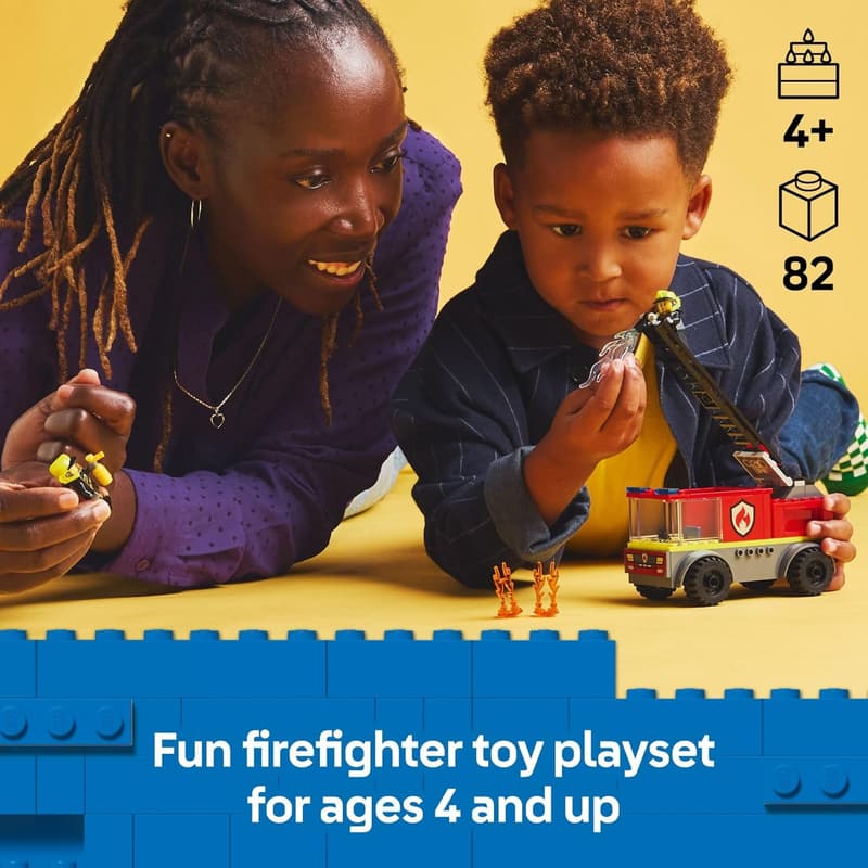 LEGO City Fire Ladder Truck Toy with 2 Minifigures, Ages 4+