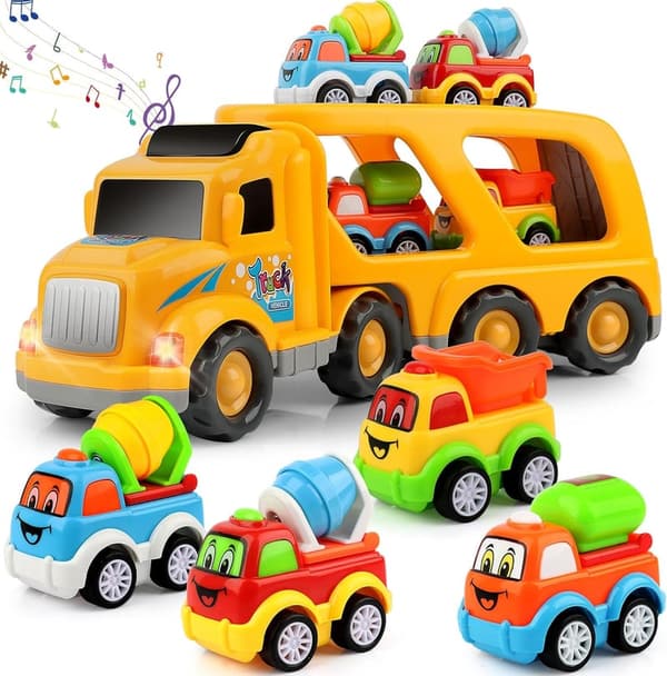 5-in-1 Construction Truck Carrier Toy for Toddlers