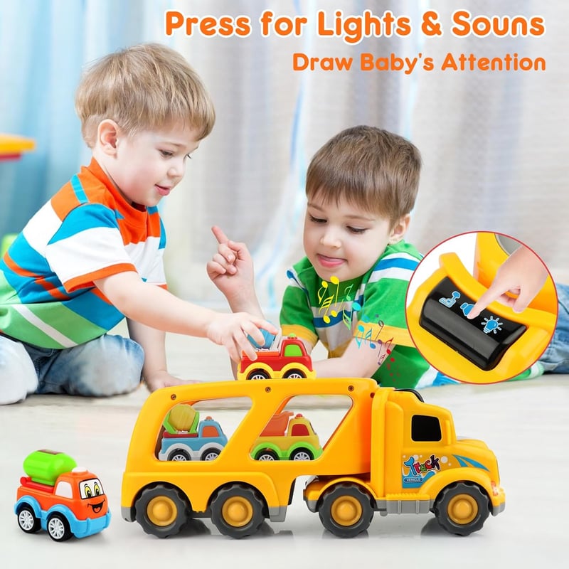 5-in-1 Construction Truck Carrier Toy for Toddlers