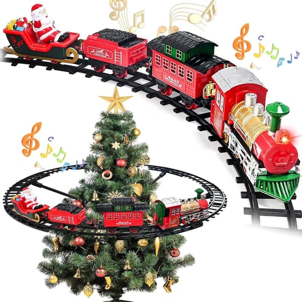 Christmas Train Set with Luxury Tracks, Lights & Sound for Toddlers