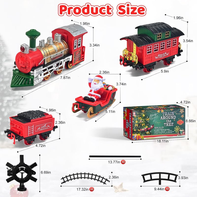 Christmas Train Set with Luxury Tracks, Lights & Sound for Toddlers