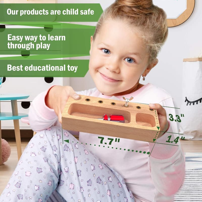 Montessori Screwdriver Board Set for Kids - Wooden STEM Toy