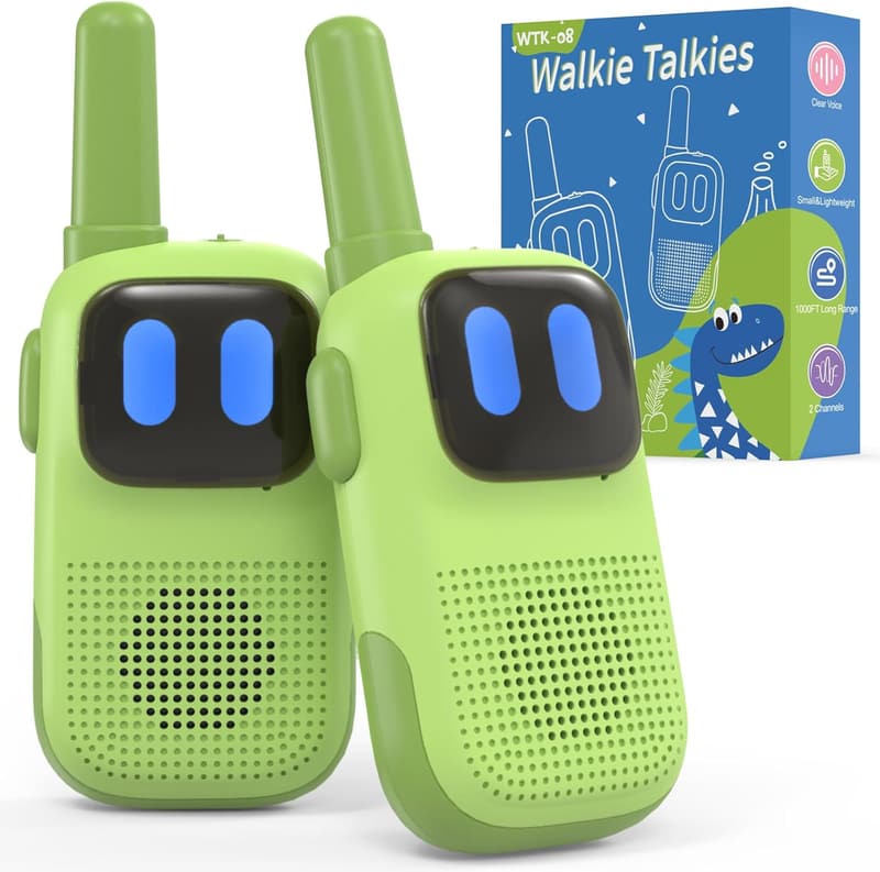 Kids Walkie Talkies 2-Pack, 1000FT Range, Educational Outdoor Toy