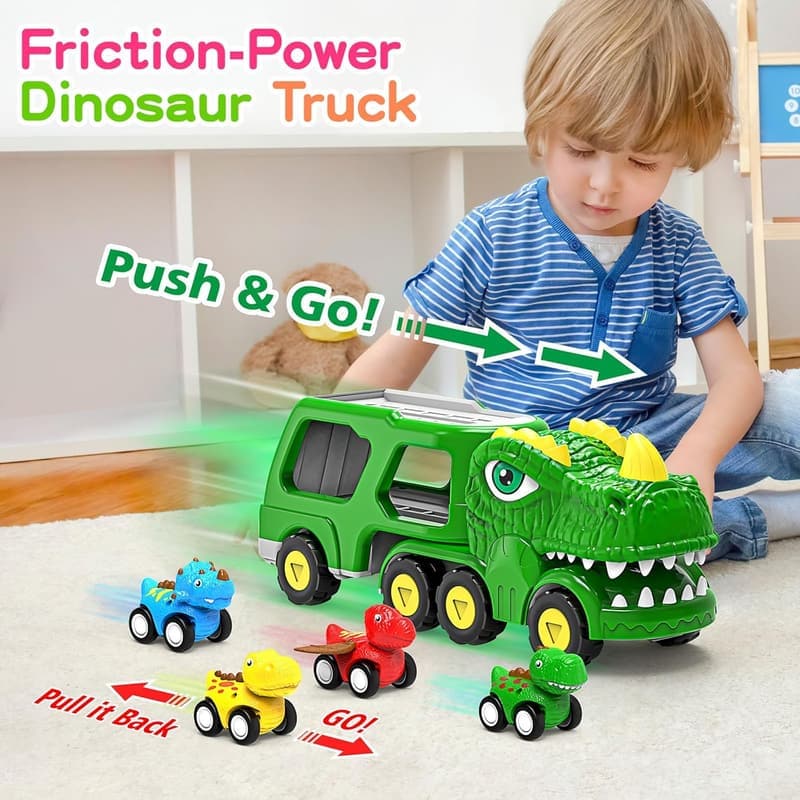 5-in-1 Dinosaur Toy Set for Boys Ages 2-5 with Lights & Sounds