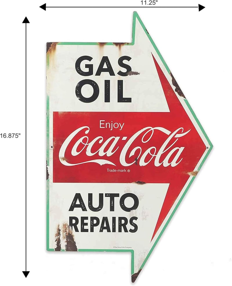 Coca-Cola Distressed Metal Sign for Garage or Man Cave Decor