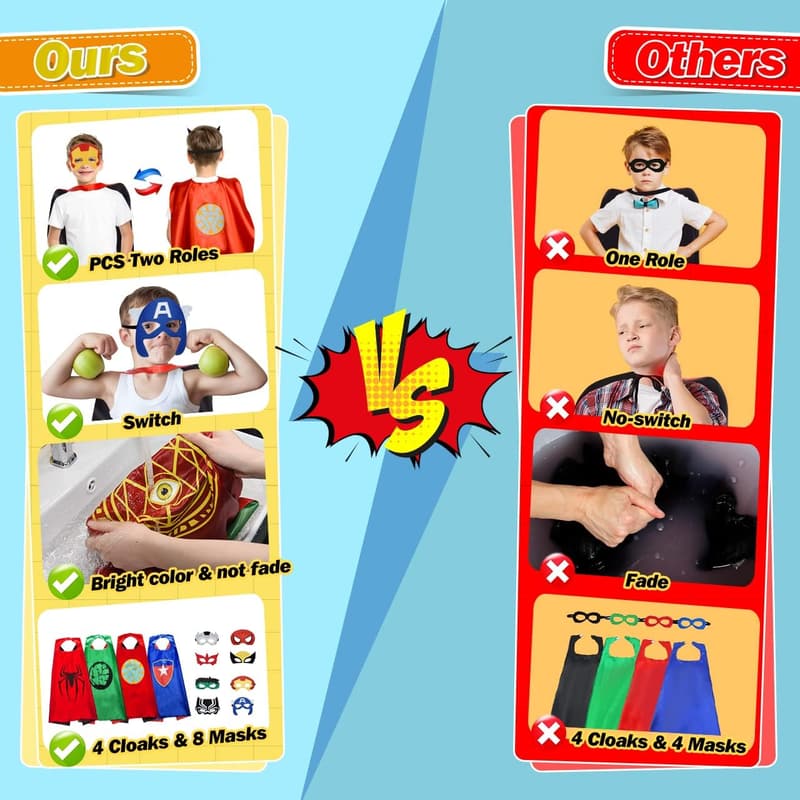Superhero Capes for Kids - Dress Up Party Costumes