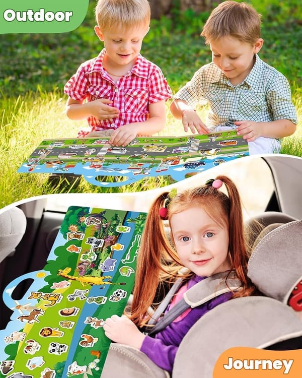 Toddler Sticker Book with Reusable Stickers, Ages 1-4