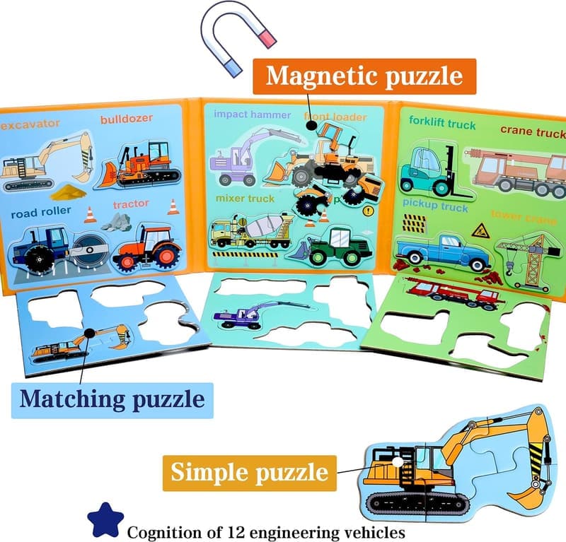 Toddler Magnetic Puzzle for Ages 1-4 - Learning Travel Gift