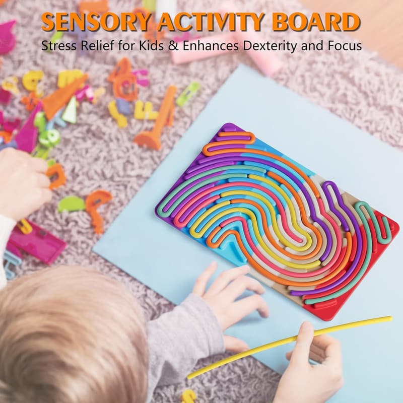 Sensory Fidget Toys for Kids - Calm Down Travel Activity Board