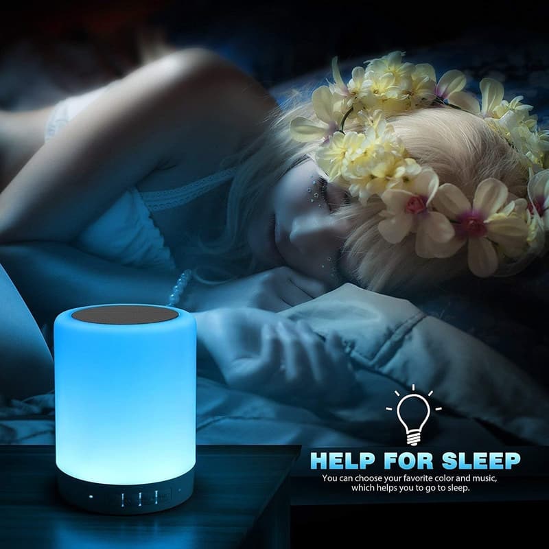 Dimmable Touch Bedside Lamp with Bluetooth Speaker