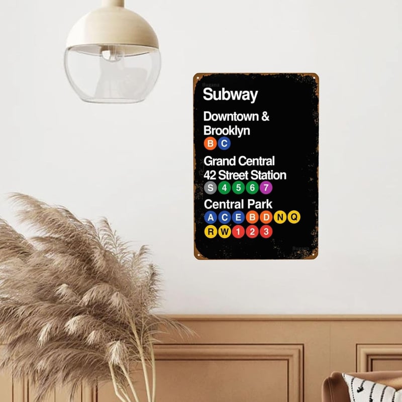 Vintage New York City Subway Metal Sign - 8