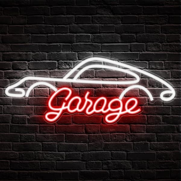 Neon Garage Sign for Car Room Decor - Ideal Gift for Dad