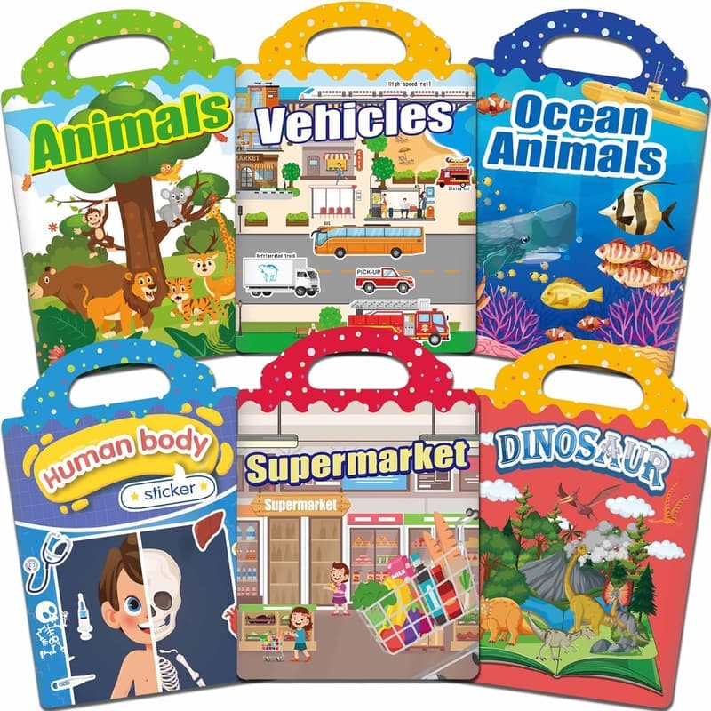 Reusable Jelly Sticker Books for Toddlers (Ages 1-4)