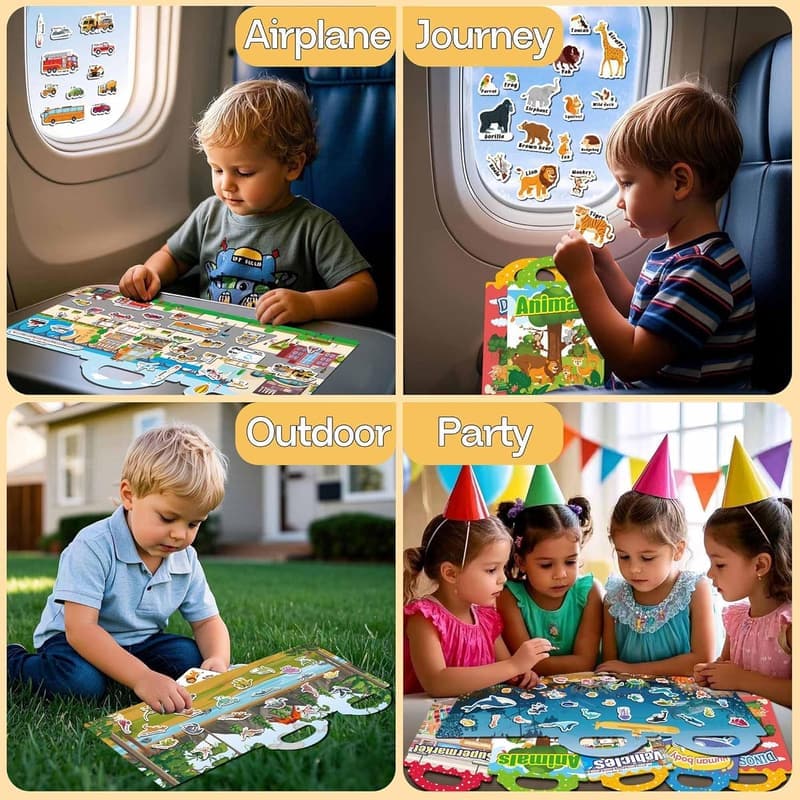 Reusable Jelly Sticker Books for Toddlers (Ages 1-4)