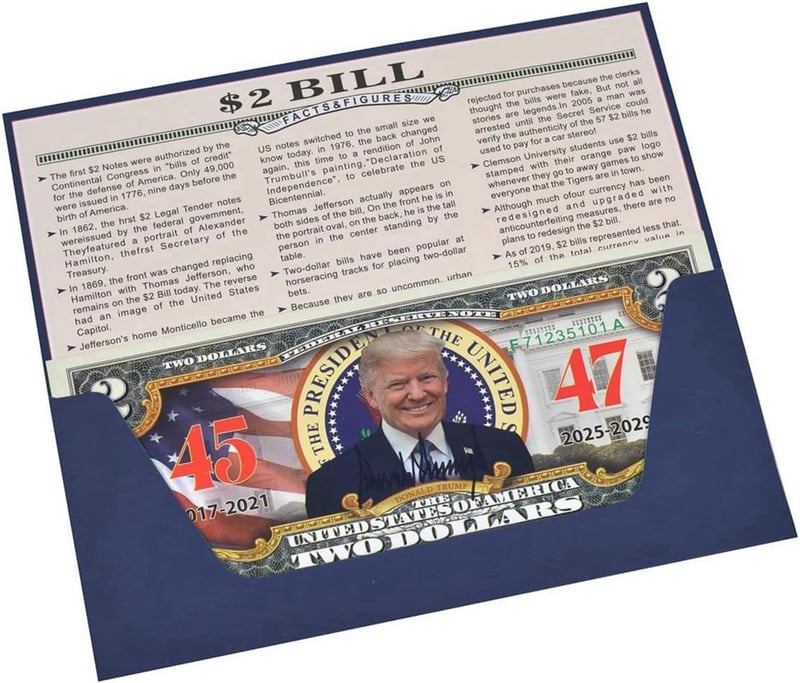 Commemorative 2 Dollar Bill Coin - Trump Collectible Merchandise