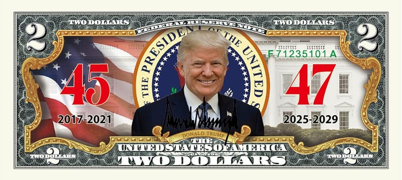 Commemorative 2 Dollar Bill Coin - Trump Collectible Merchandise