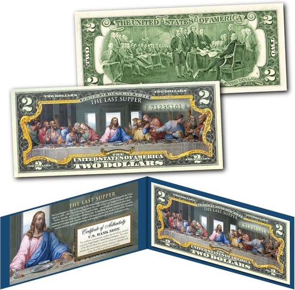 The Last Supper Religious Two Dollar Bill Collectible Edition
