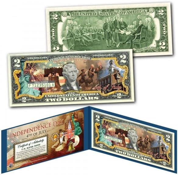 Bicentennial July 4th 1976 Uncirculated Two Dollar Bill Display
