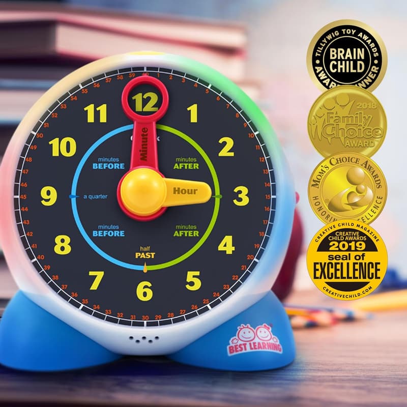 Educational Talking Learning Clock Toy for Toddlers & Kids