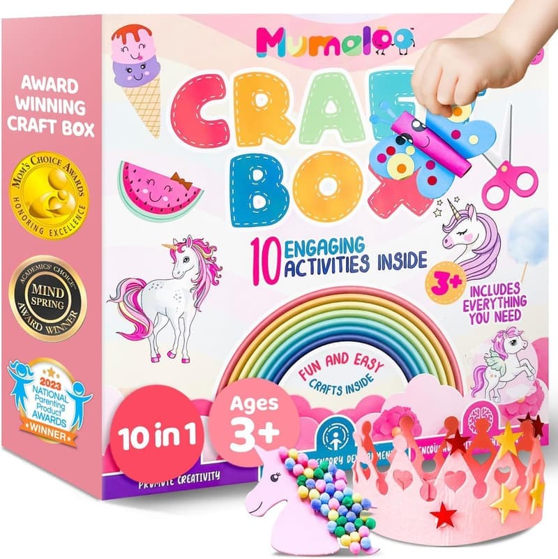 Unicorn Craft Box - 10 No-Mess Art Projects for Kids Ages 4-8
