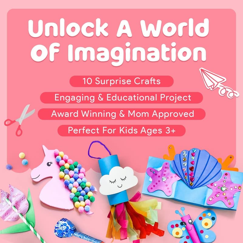 Unicorn Craft Box - 10 No-Mess Art Projects for Kids Ages 4-8