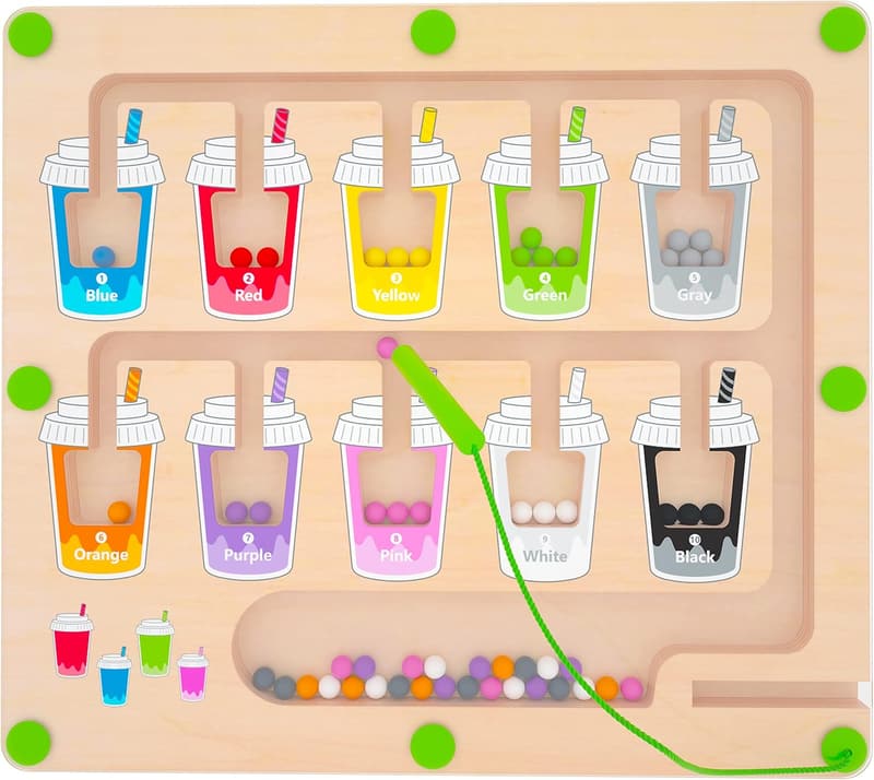 Montessori Magnetic Color & Number Maze Puzzle for Toddlers