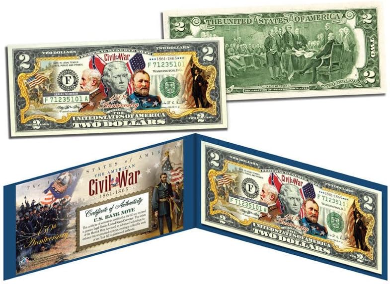 150th Anniversary Civil War Uncirculated $2 Bill Collectible