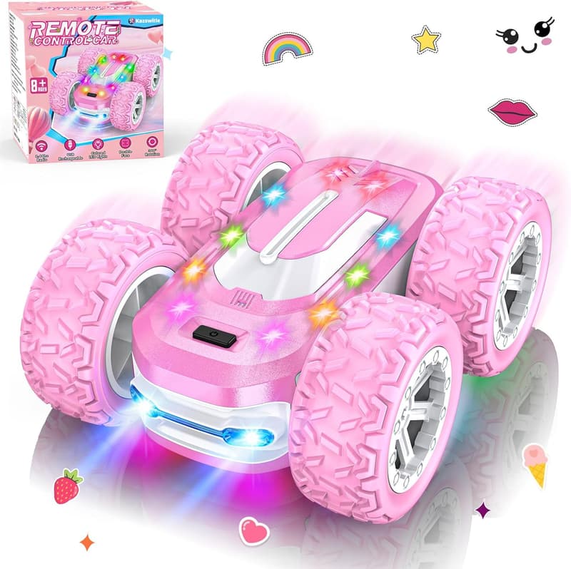 Remote Control Stunt Car for Girls with Colorful Lights