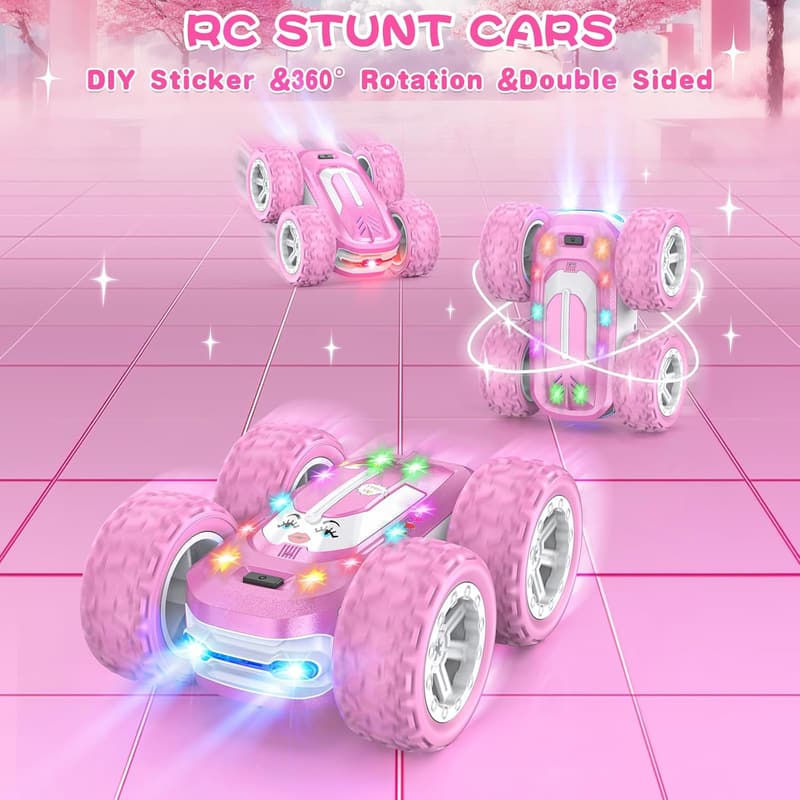 Remote Control Stunt Car for Girls with Colorful Lights