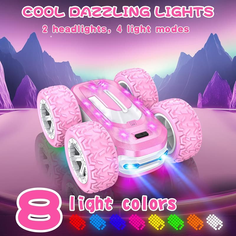 Remote Control Stunt Car for Girls with Colorful Lights