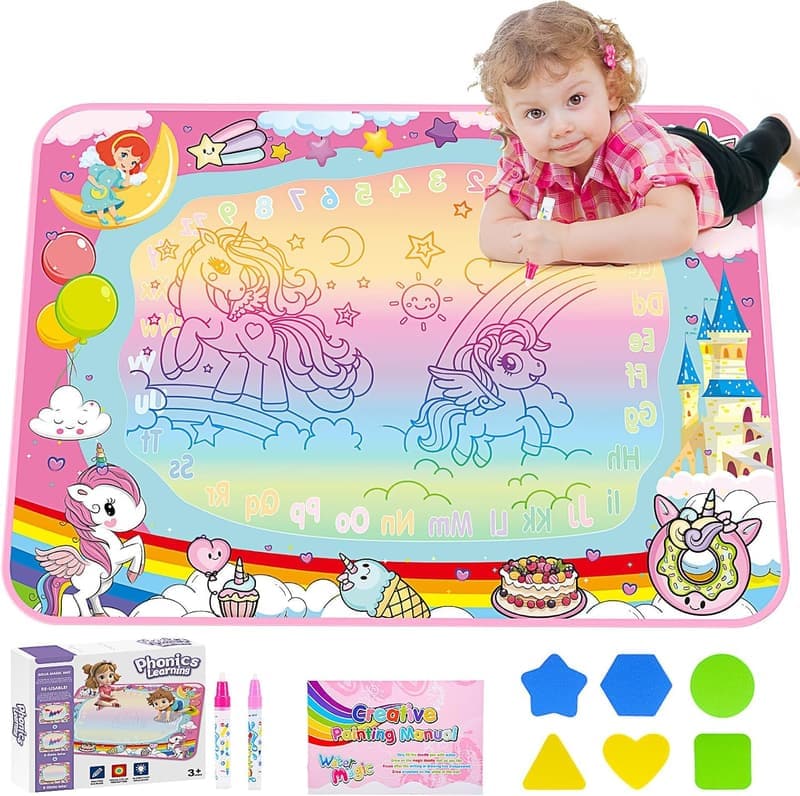 Unicorn Water Doodle Mat for Kids 3-8 - Educational Gift