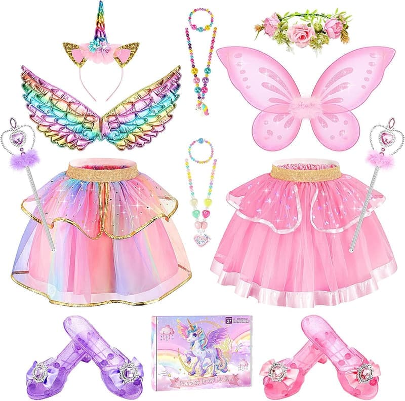 Girls' Tutu Princess Dress-Up Set with Accessories for Ages 3-6