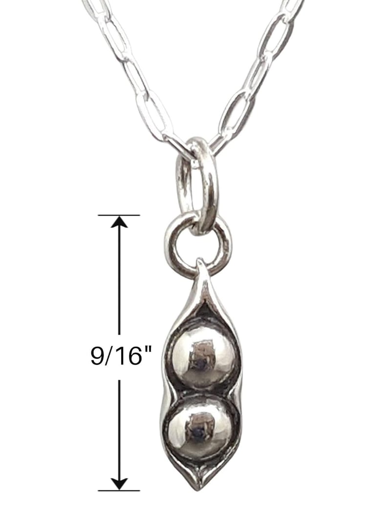 Twins Best Friends Sterling Silver Peas in a Pod Necklace