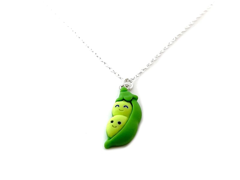 Sweet Pea Charm Handmade Silver Necklace for Her