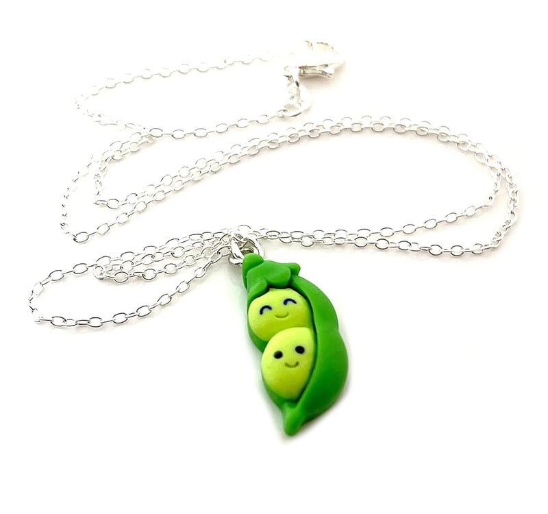 Sweet Pea Charm Handmade Silver Necklace for Her