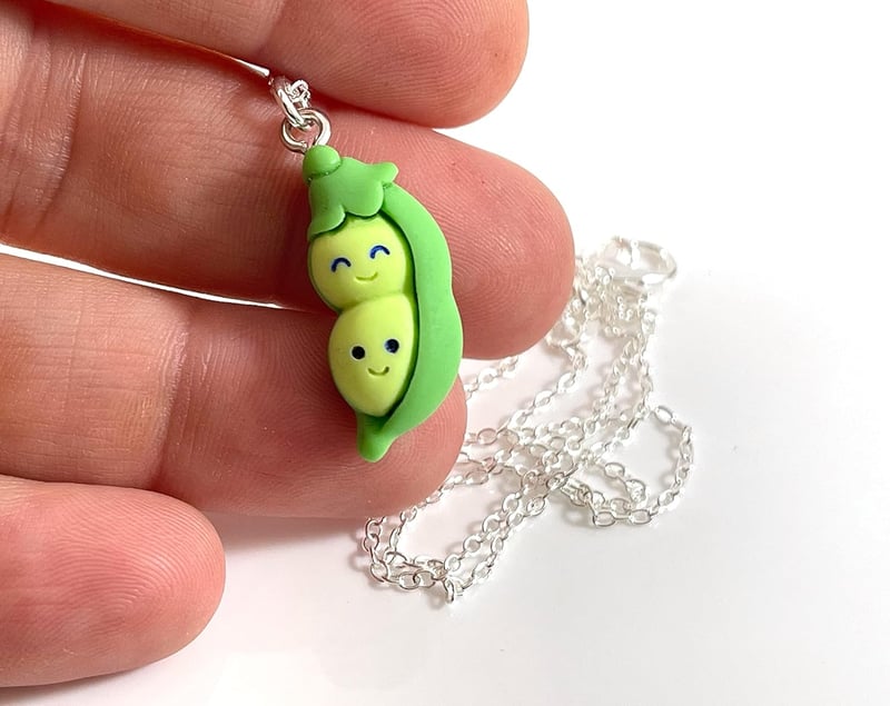 Sweet Pea Charm Handmade Silver Necklace for Her