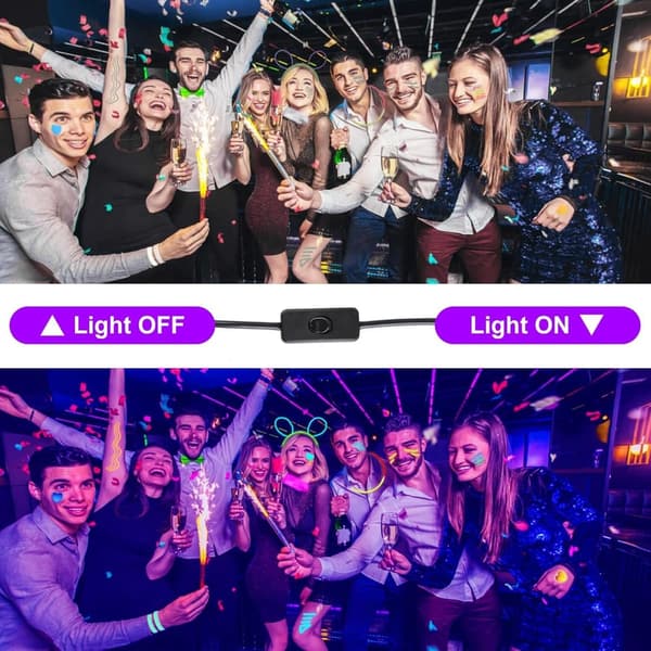 LED Black Lights 4-Pack for Glow Parties & Stage Lighting