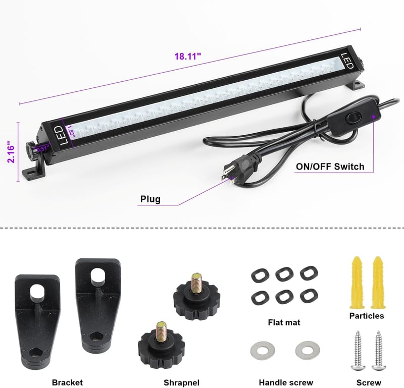 LED Black Lights 4-Pack for Glow Parties & Stage Lighting
