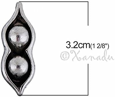 Antiqued Silver Plated Peapod Pendant for DIY Jewelry