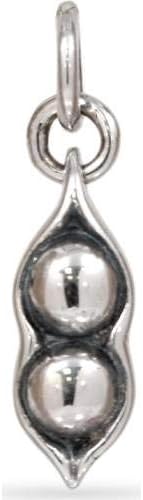 Sterling Silver Two Peas in a Pod Charm with Jump Ring