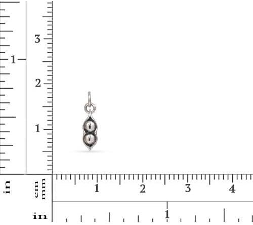 Sterling Silver Two Peas in a Pod Charm with Jump Ring