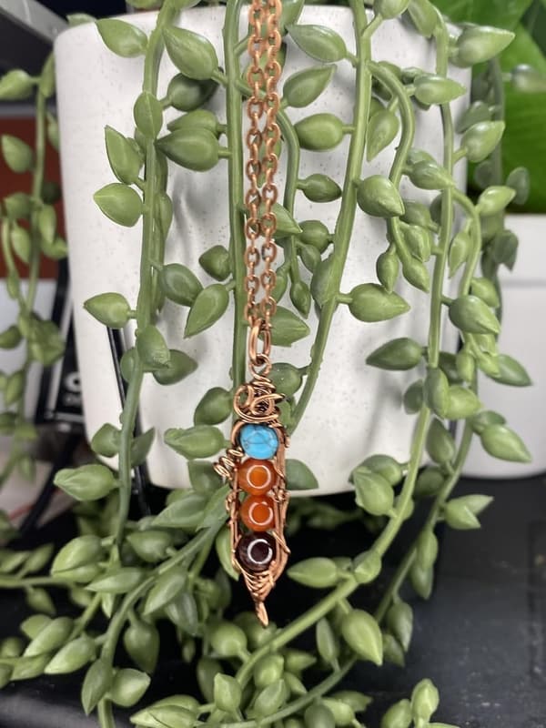 Customizable Birthstone Peapod Charm Necklace in 14k Rose Gold
