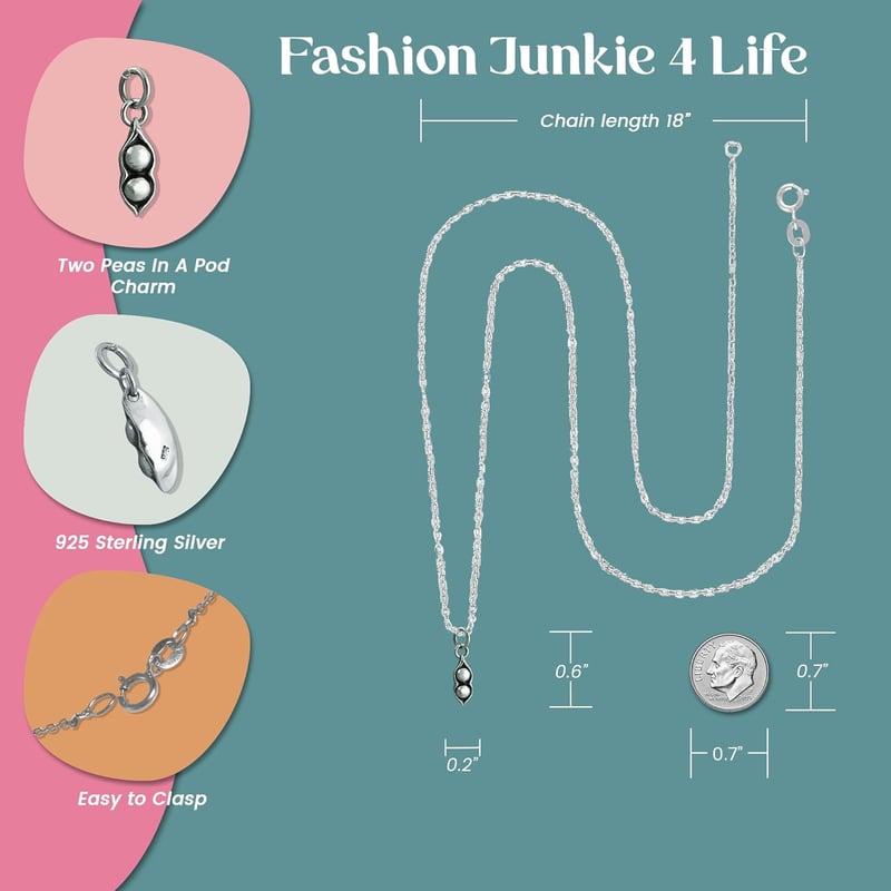 Dainty Sterling Silver Food Pendant Necklace for Women