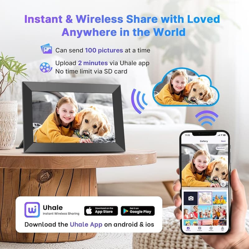 10.1-Inch WiFi Digital Picture Frame with 32GB Storage
