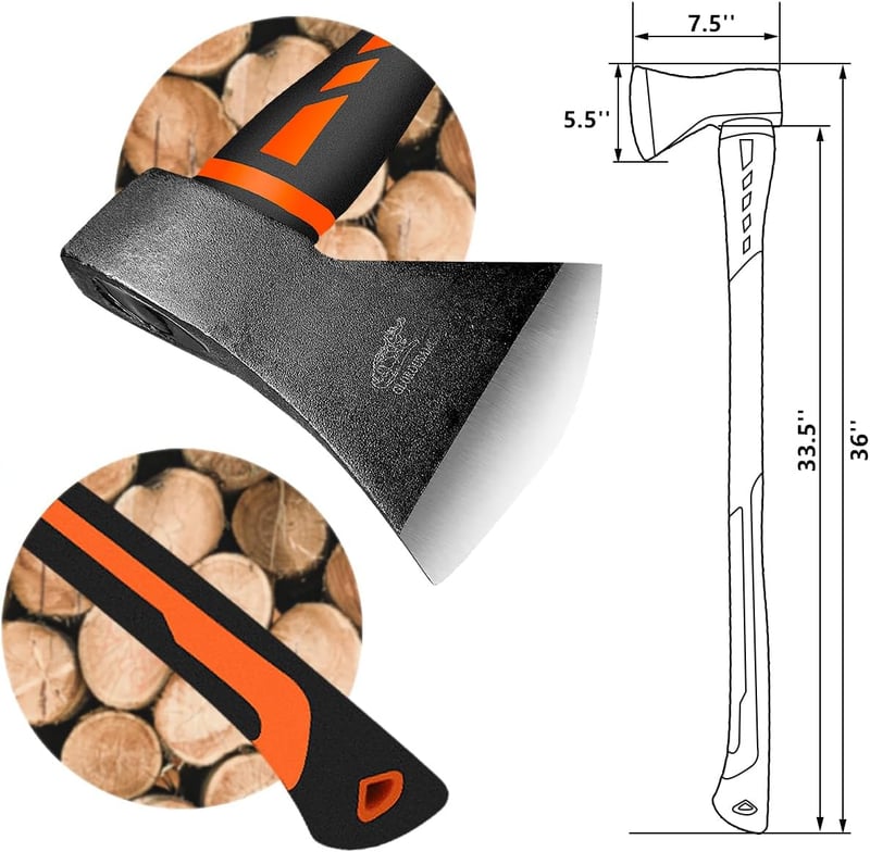 Camp Hatchet - 5.5 lb Chopping Axe with 36-in Handle