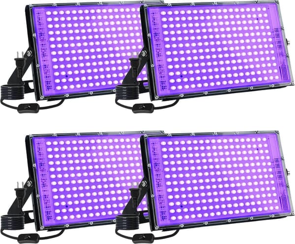 150W IP65 Waterproof LED Blacklight - 4 Pack for Parties